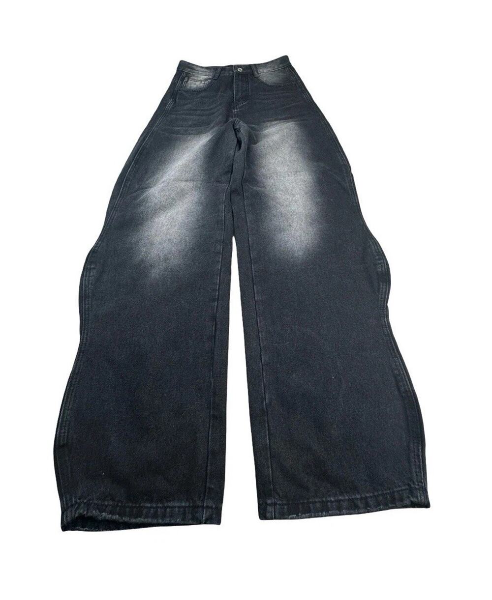 Inflation New Wave Street Culture Jeans Size 26 Black Wide Leg Baggy Y2K